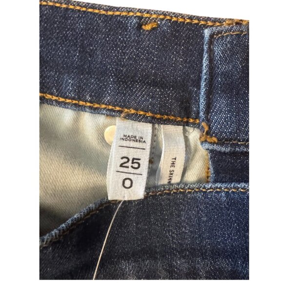 LOFT The Skinny Mid Rise Jean in Rich Dark Indigo Size 0 / 25 - Picture 5 of 5